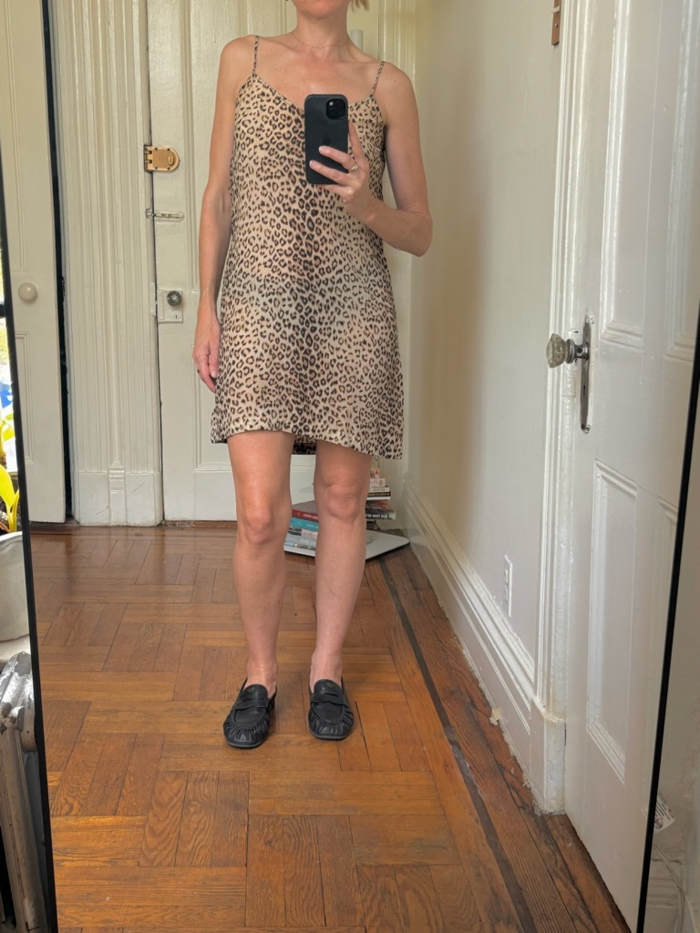 Equipment Leopard Print Slip Dress - Beige and Black